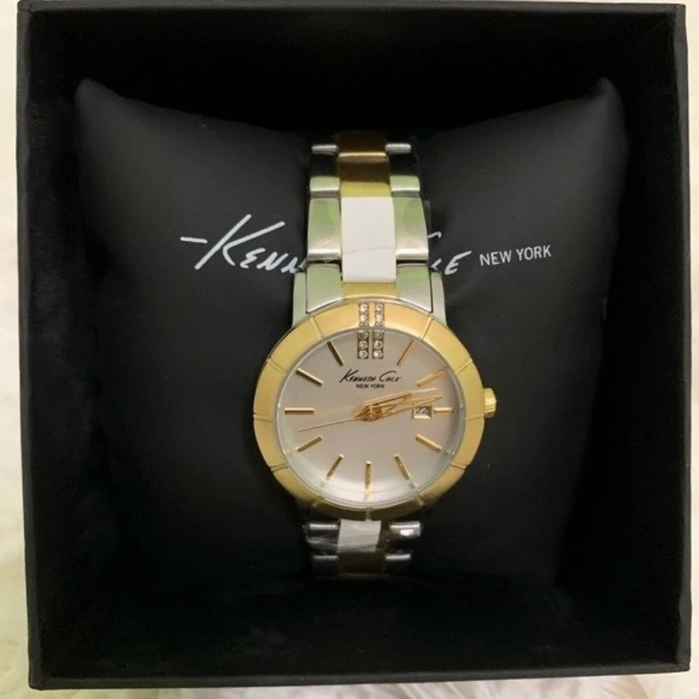 Kenneth Cole New York Analog Watch Two-Tone Stainless Steel Round Japanes Quartz